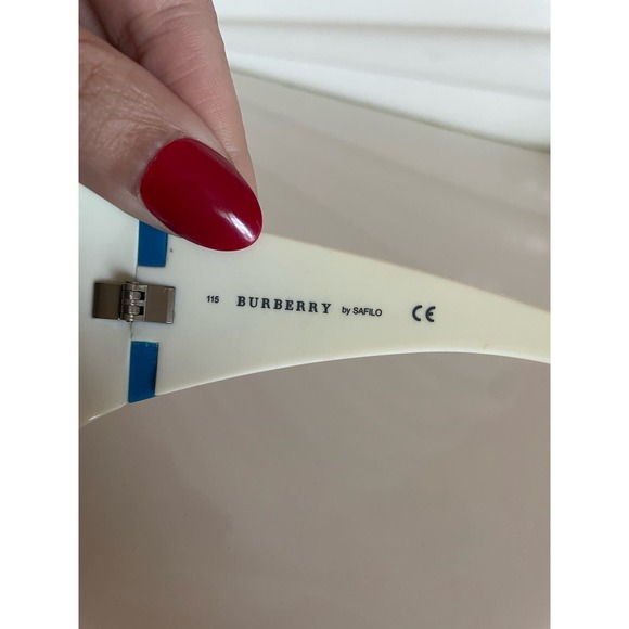 Burberry White Frame Black Lens Women’s Sunglasses